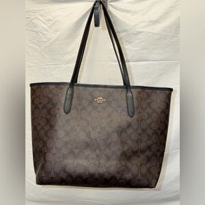 Coach Dark Brown Signature Tote